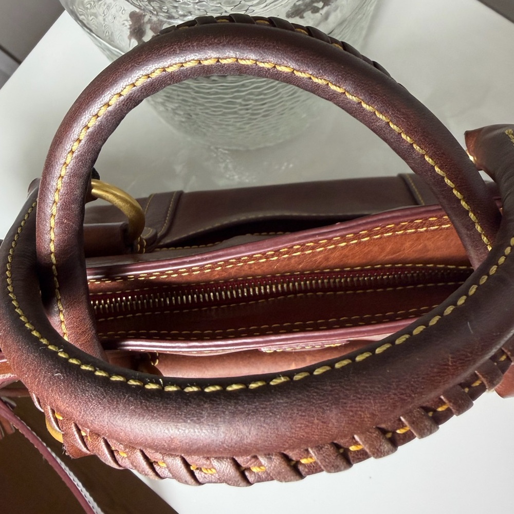 Vintage Dooney And Bourke Florentine Satchel With Bonus D&B Wristlet/Pouch✨ - Picture 5 of 16
